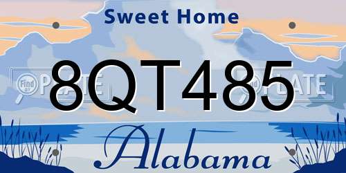 8QT485 Alabama License Plate