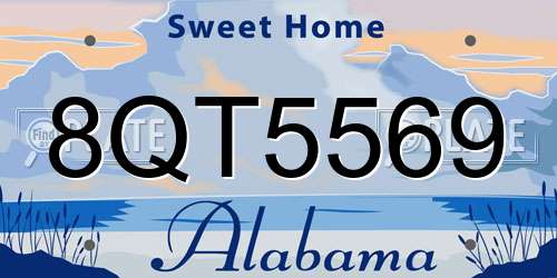 8QT5569 Alabama License Plate