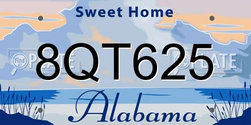 8QT625 Alabama License Plate