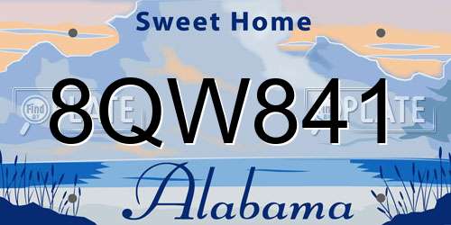 8QW841 Alabama License Plate