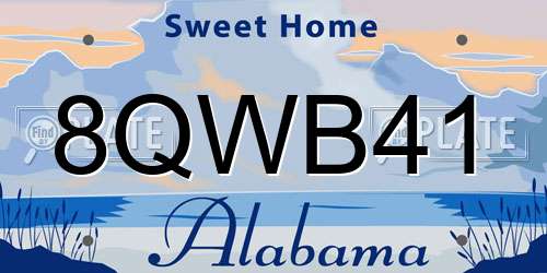 8QWB41 Alabama License Plate