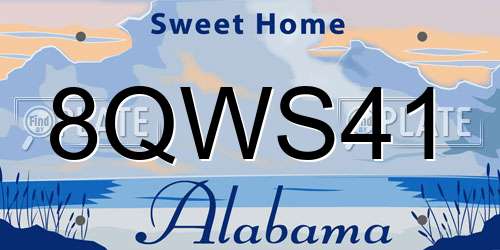 8QWS41 Alabama License Plate
