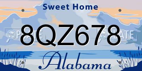 8QZ678 Alabama License Plate