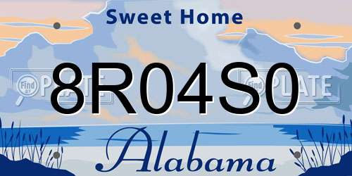 8R04S0 Alabama License Plate