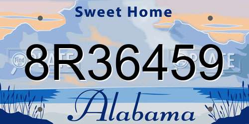 8R36459 Alabama License Plate