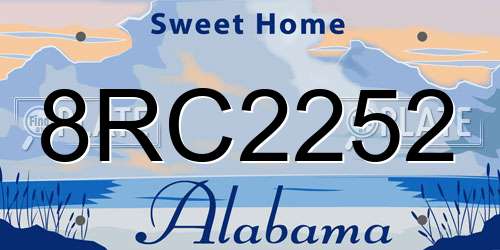 8RC2252 Alabama License Plate