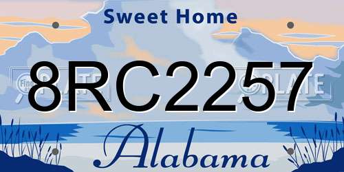 8RC2257 Alabama License Plate