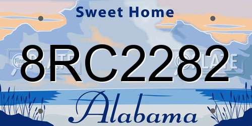 8RC2282 Alabama License Plate