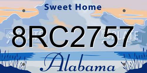 8RC2757 Alabama License Plate
