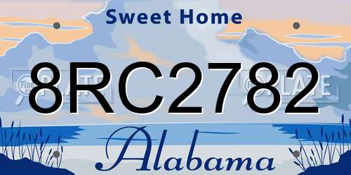 8RC2782 Alabama License Plate