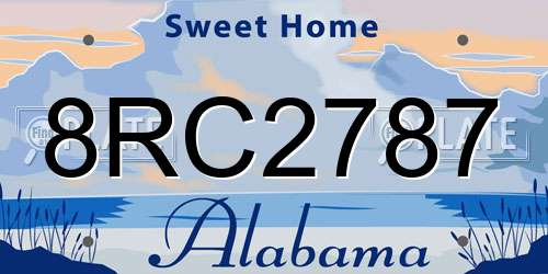 8RC2787 Alabama License Plate