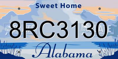 8RC3130 Alabama License Plate