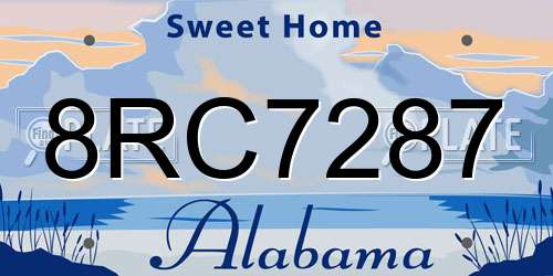 8RC7287 Alabama License Plate