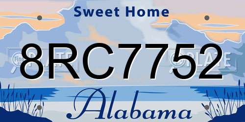 8RC7752 Alabama License Plate