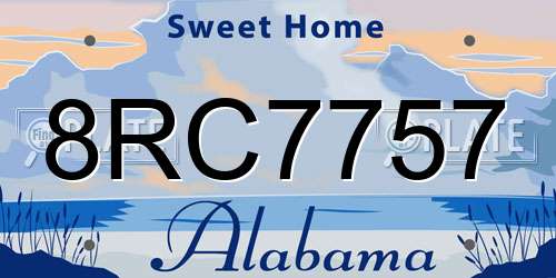 8RC7757 Alabama License Plate