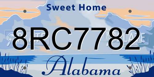 8RC7782 Alabama License Plate