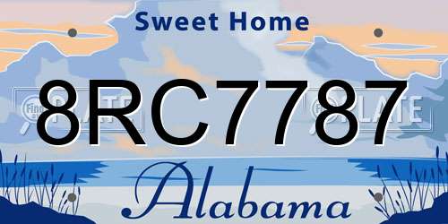 8RC7787 Alabama License Plate