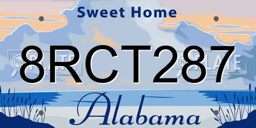 8RCT287 Alabama License Plate
