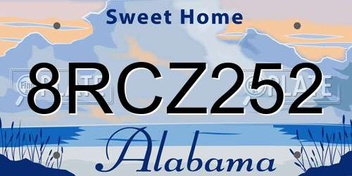 8RCZ252 Alabama License Plate