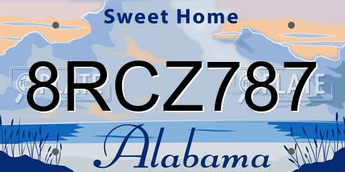8RCZ787 Alabama License Plate