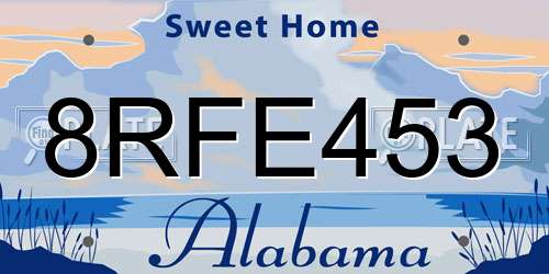 8RFE453 Alabama License Plate