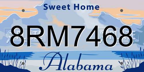 8RM7468 Alabama License Plate