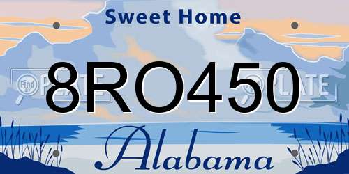8RO450 Alabama License Plate