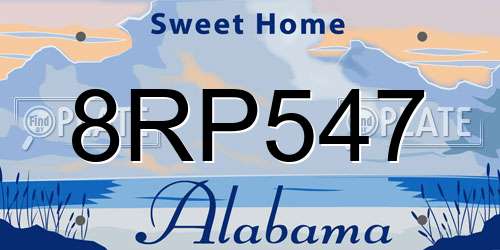 8RP547 Alabama License Plate