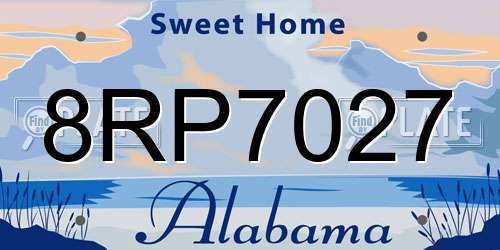 8RP7027 Alabama License Plate