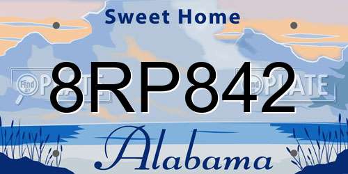 8RP842 Alabama License Plate