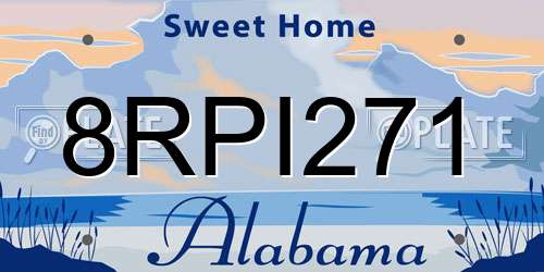 8RPI271 Alabama License Plate