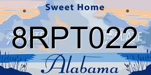 8RPT022 Alabama License Plate