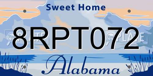 8RPT072 Alabama License Plate