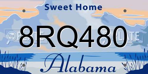 8RQ480 Alabama License Plate