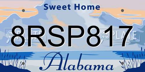 8RSP817 Alabama License Plate