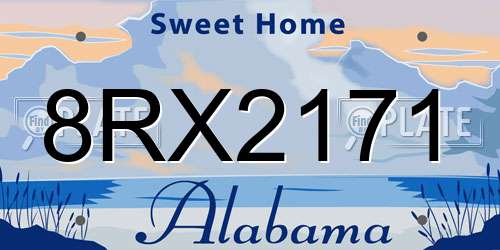 8RX2171 Alabama License Plate