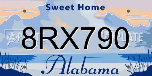 8RX790 Alabama License Plate