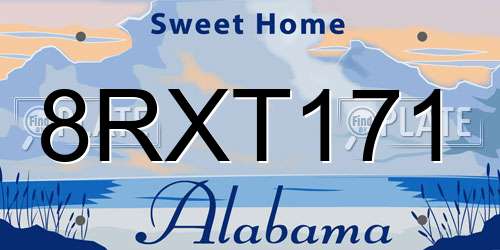 8RXT171 Alabama License Plate