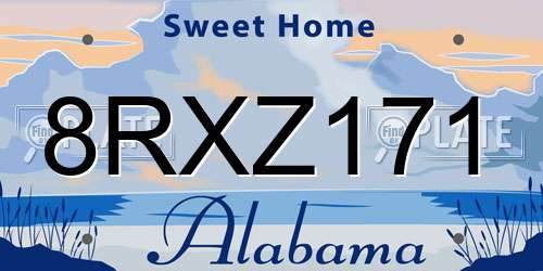 8RXZ171 Alabama License Plate