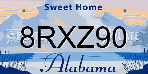 8RXZ90 Alabama License Plate