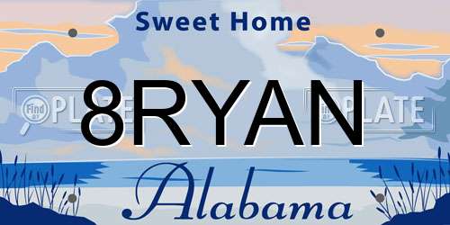 8RYAN Alabama License Plate