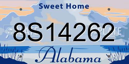 8S14262 Alabama License Plate
