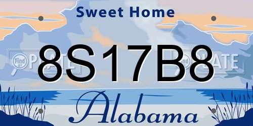 8S17B8 Alabama License Plate