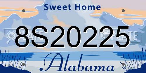 8S20225 Alabama License Plate