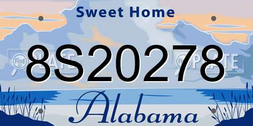 8S20278 Alabama License Plate
