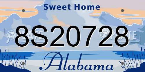 8S20728 Alabama License Plate