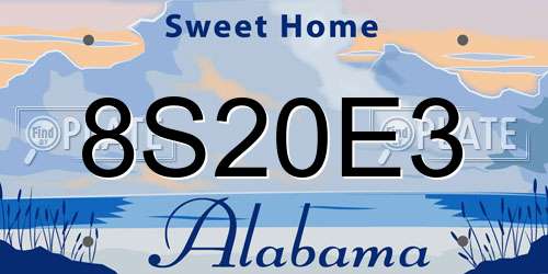 8S20E3 Alabama License Plate