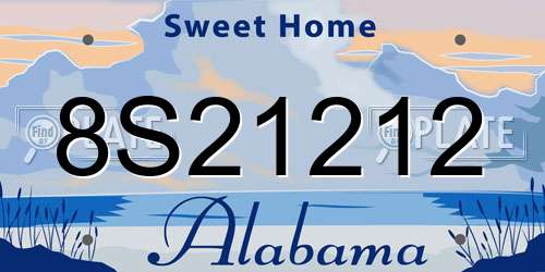8S21212 Alabama License Plate