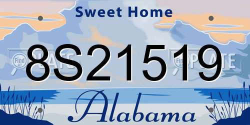 8S21519 Alabama License Plate