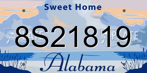 8S21819 Alabama License Plate